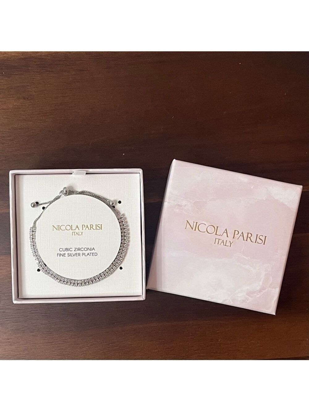 Nicola Parisi Italy Cubic Zirconia Tennis Bracelet – Fine Silver Plated